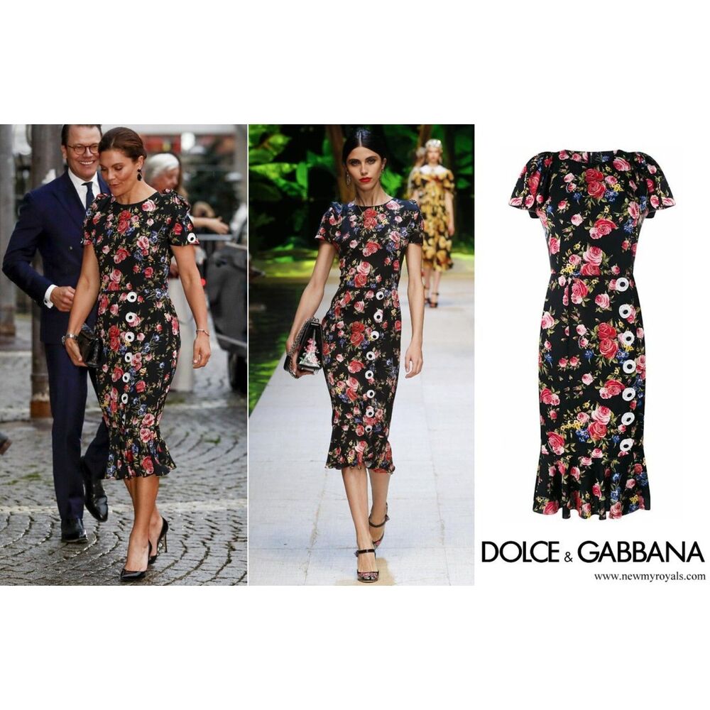 nwot dolce@gabanna rose print dress - Picture 2 of 13